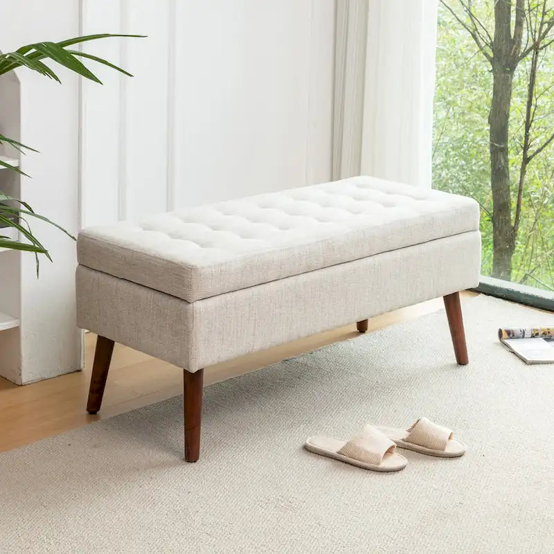 Storage Ottoman Bench – Bedroom & Entryway Bench with Lift-Top Storage