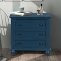 3-Drawer Storage Wood Cabinet End Table with Pull-Out Tray