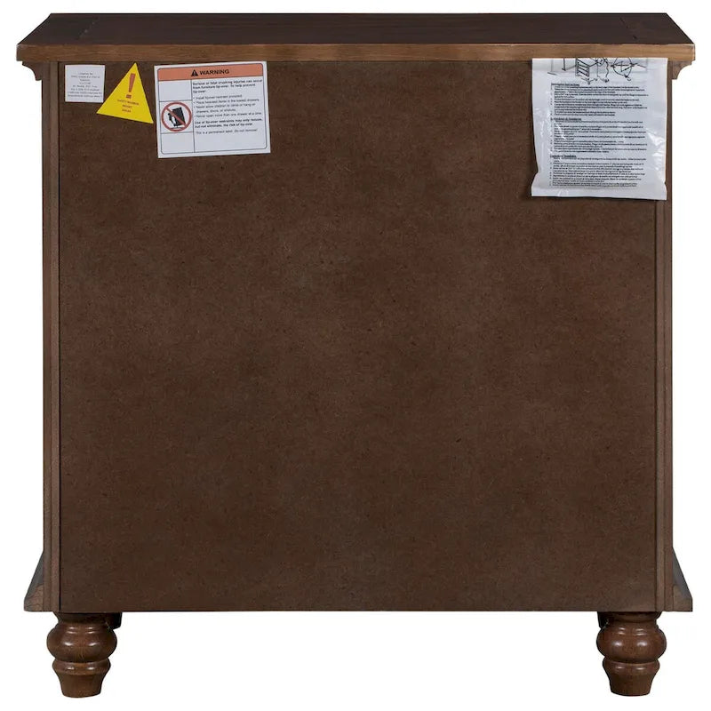 3-Drawer Storage Wood Cabinet End Table with Pull-Out Tray