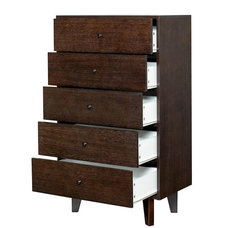 7-Drawer Birch Wood Sideboard Cabinet