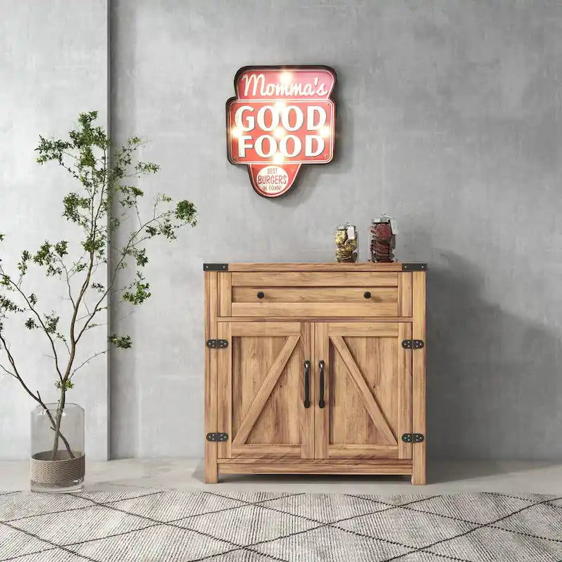 Barn Door Accent Cabinet