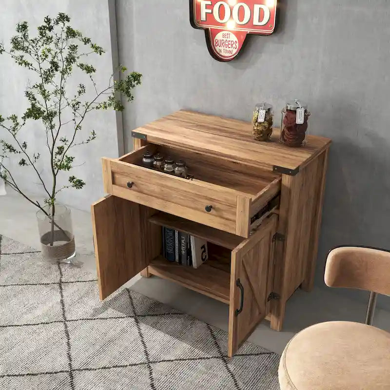 Barn Door Accent Cabinet