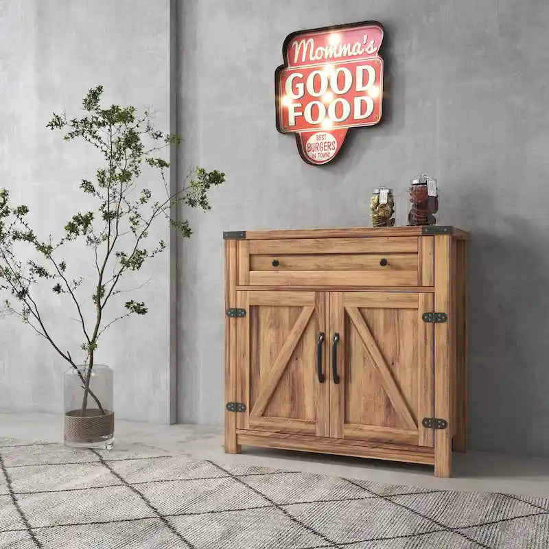 Barn Door Accent Cabinet