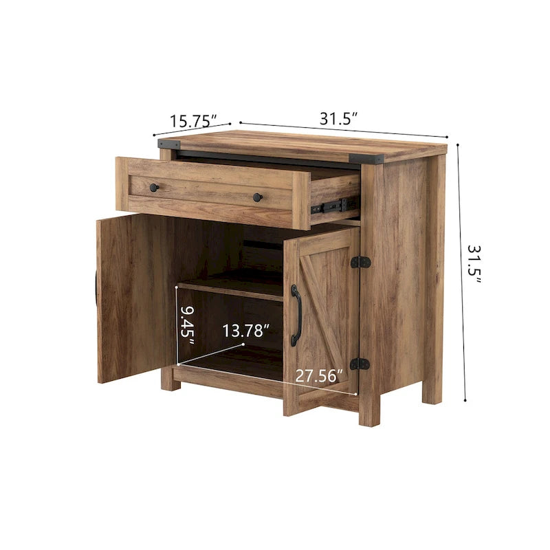 Barn Door Accent Cabinet