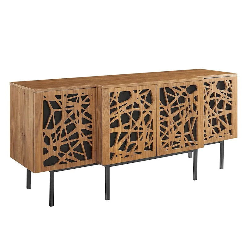 Modern Walnut Wood Sideboard