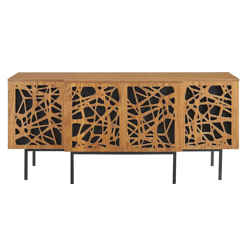 Modern Walnut Wood Sideboard