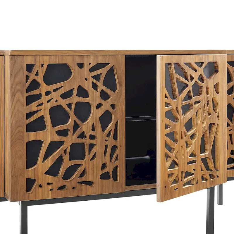 Modern Walnut Wood Sideboard