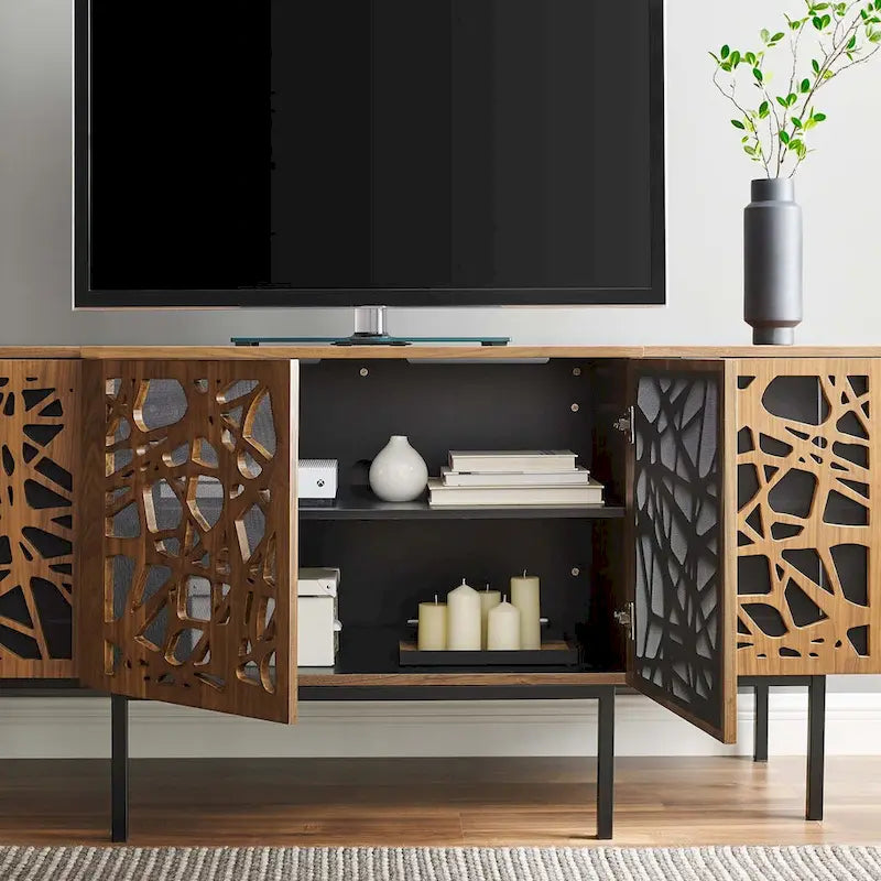 Modern Walnut Wood Sideboard