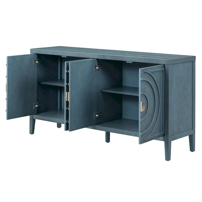 Retro Sideboard with Metal Handles & Adjustable Shelves