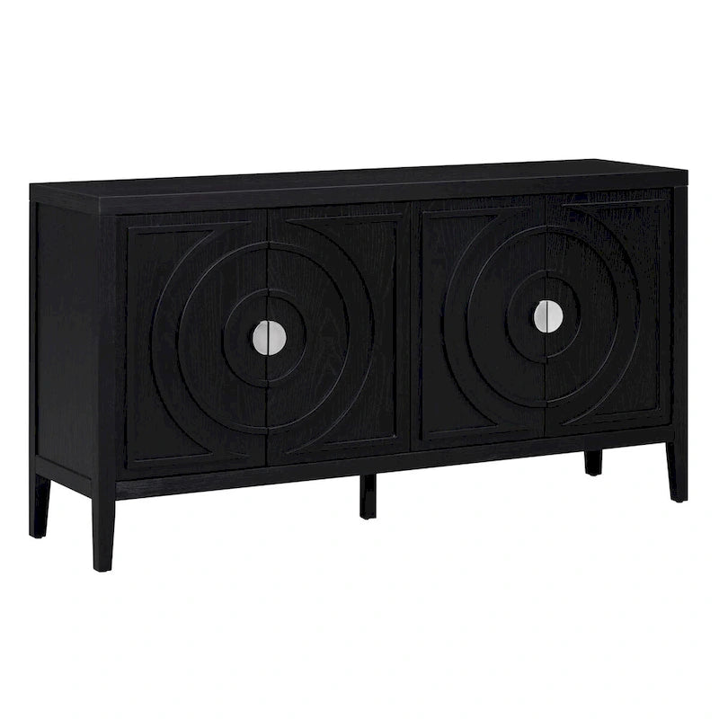 Retro Sideboard with Metal Handles & Adjustable Shelves