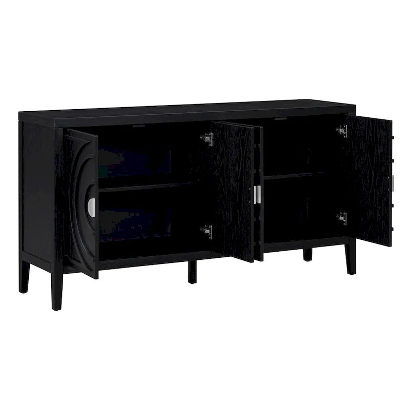 Retro Sideboard with Metal Handles & Adjustable Shelves