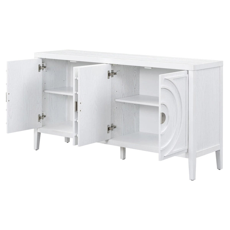 Retro Sideboard with Metal Handles & Adjustable Shelves