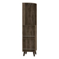 Corner Bar Cabinet for Kitchen, Dining Room & Living Room, Dark Brown