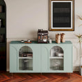 60" Wooden Cabinet with 4 Glass Doors Sideboard Buffet Server Cabinet