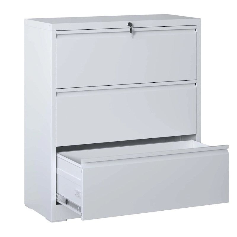 3-Drawer Lateral File Cabinet with Lock for Home Office