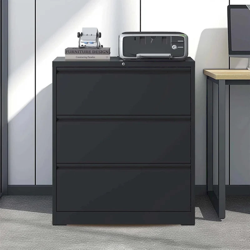 3-Drawer Lateral File Cabinet with Lock for Home Office