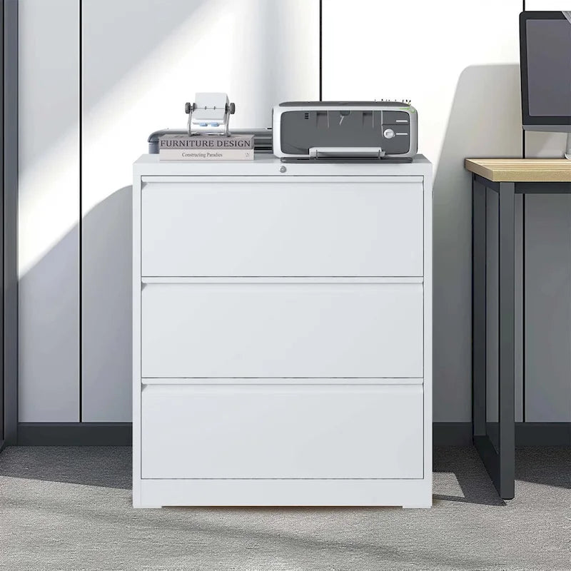 3-Drawer Lateral File Cabinet with Lock for Home Office