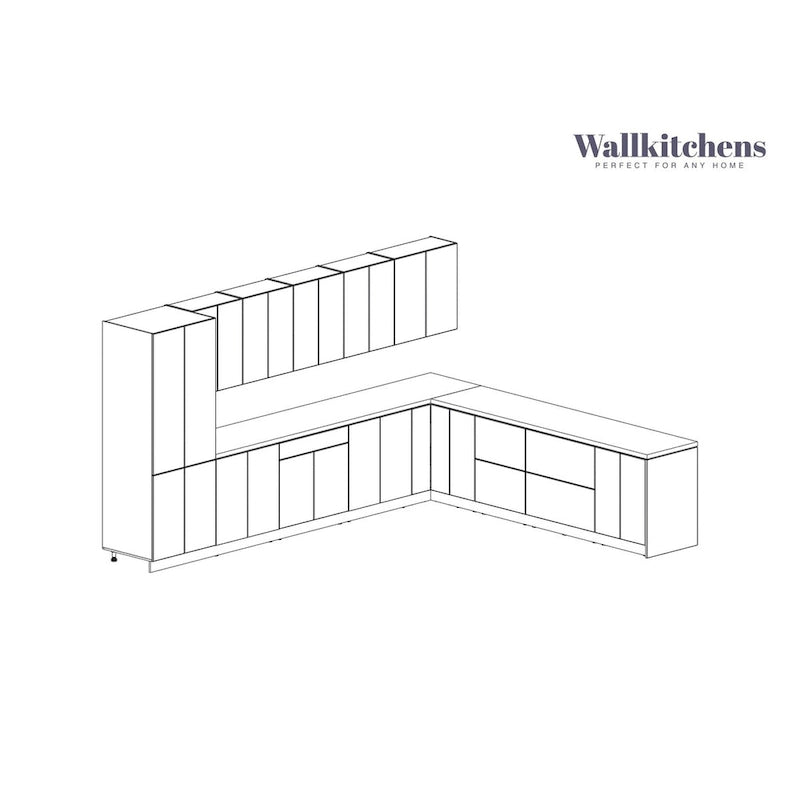 Kitchen White Matte Color Base Size 13Ft Wide - 156x127