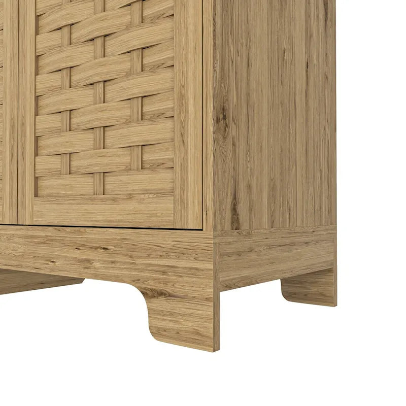 Wood Sideboard Buffet Storage with Adjustable Shelf