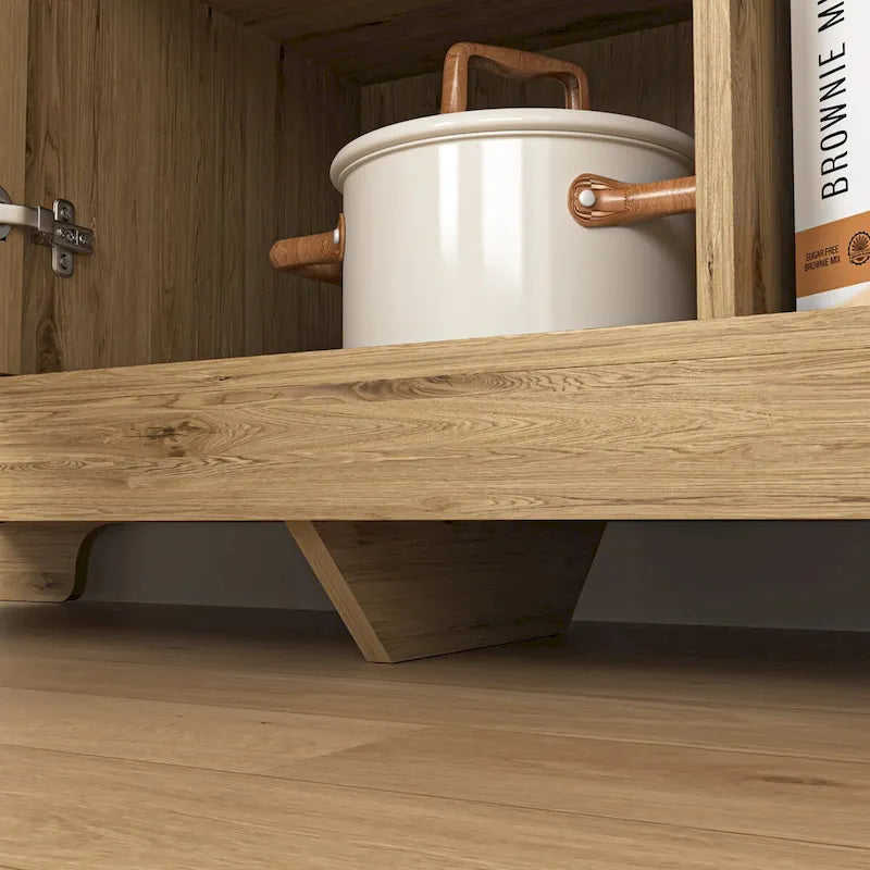 Wood Sideboard Buffet Storage with Adjustable Shelf