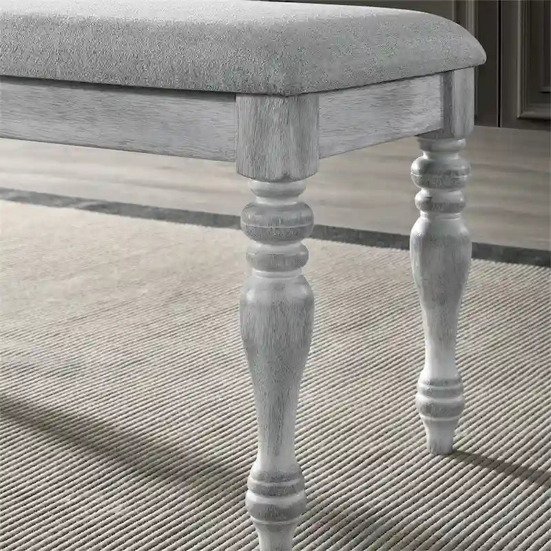 Upholstered Dining Bench with Wood Legs