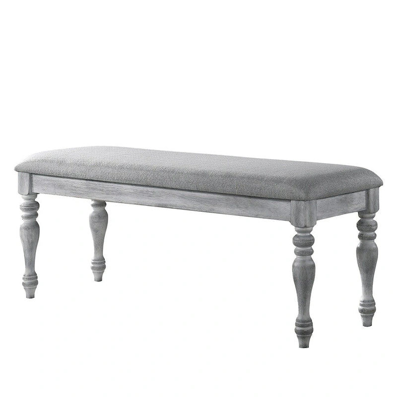 Upholstered Dining Bench with Wood Legs