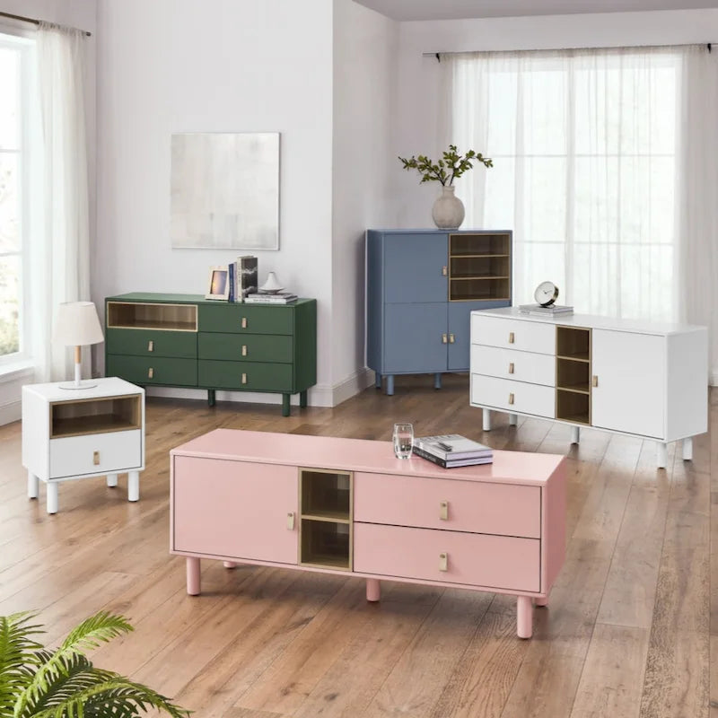 Storage Cabinet with Door – Wooden Sideboard with Adjustable Shelves