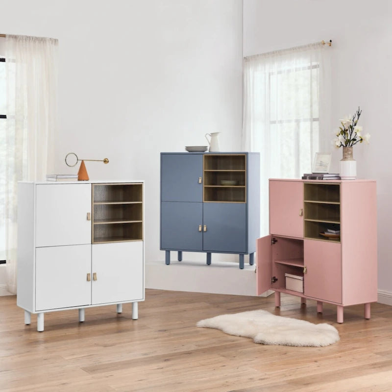 Storage Cabinet with Door – Wooden Sideboard with Adjustable Shelves