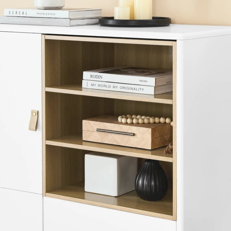 Storage Cabinet with Door – Wooden Sideboard with Adjustable Shelves