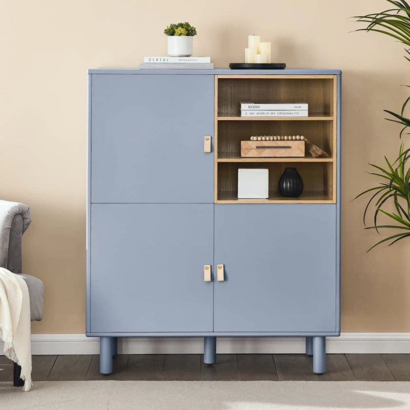 Storage Cabinet with Door – Wooden Sideboard with Adjustable Shelves