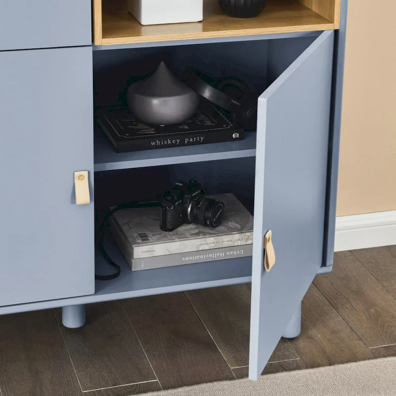 Storage Cabinet with Door – Wooden Sideboard with Adjustable Shelves