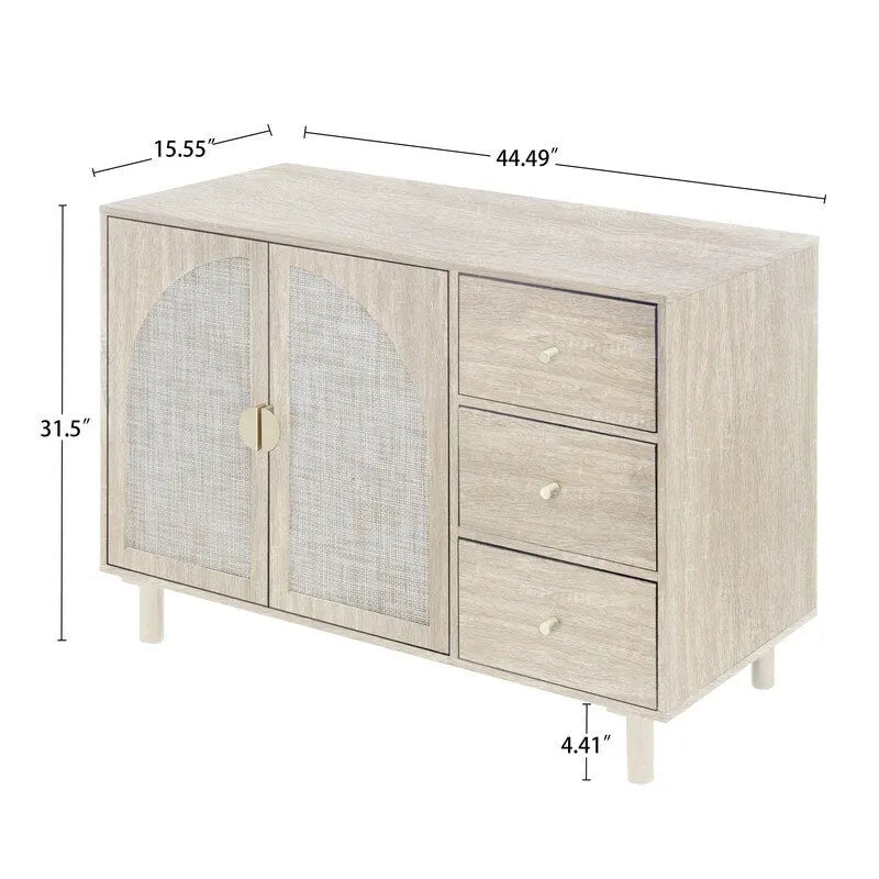 2-Door 3-Drawer Storage Cabinet