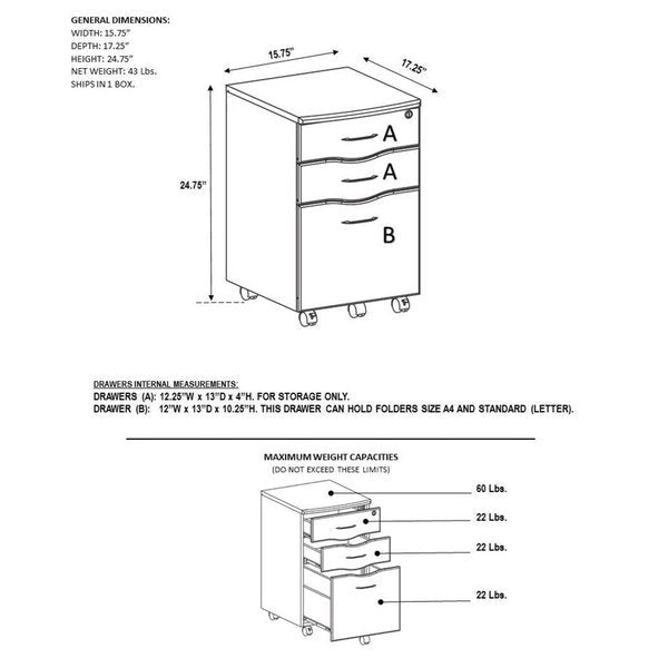 Rolling Storage and File Cabinet