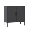 Metal Storage Cabinet with 2 Doors and 2 Adjustable Shelves