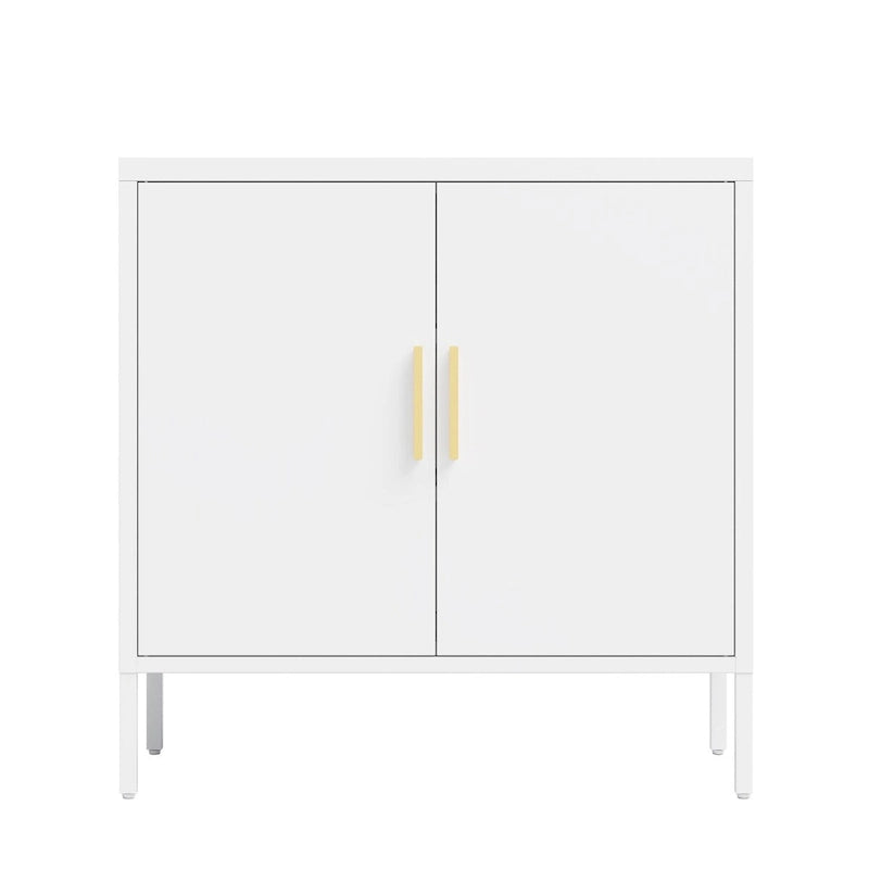 Armoire de rangement métallique avec 2 portes et 2 étagères réglables