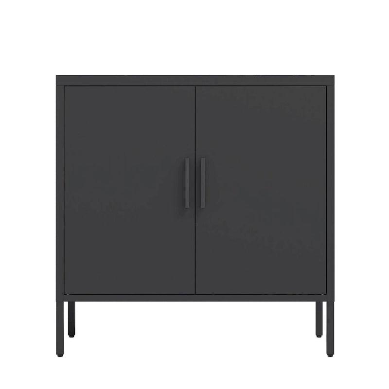 Metal Storage Cabinet with 2 Doors and 2 Adjustable Shelves
