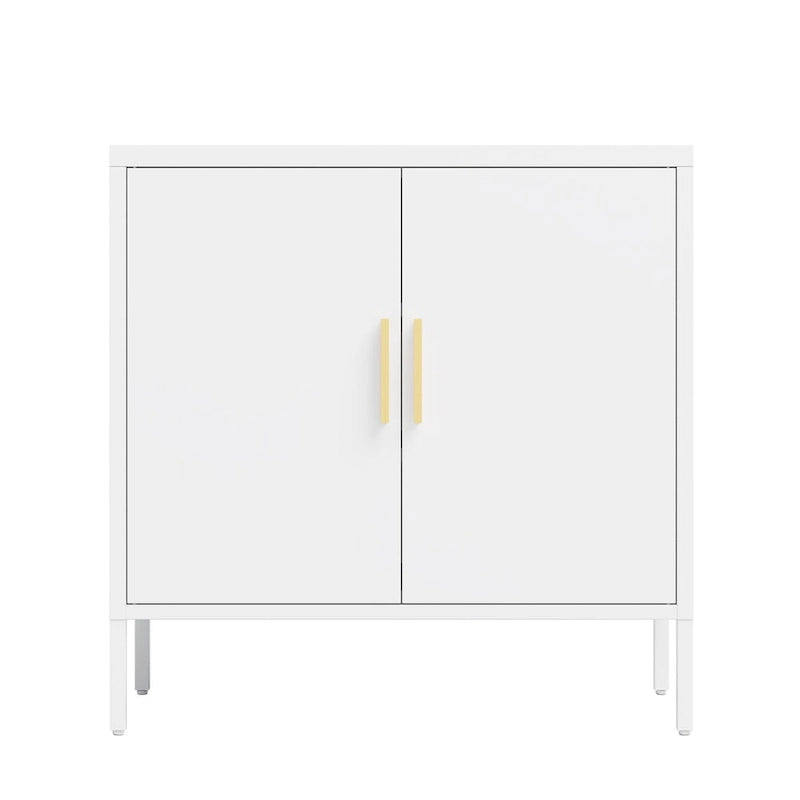 Metal Storage Cabinet with 2 Doors and 2 Adjustable Shelves