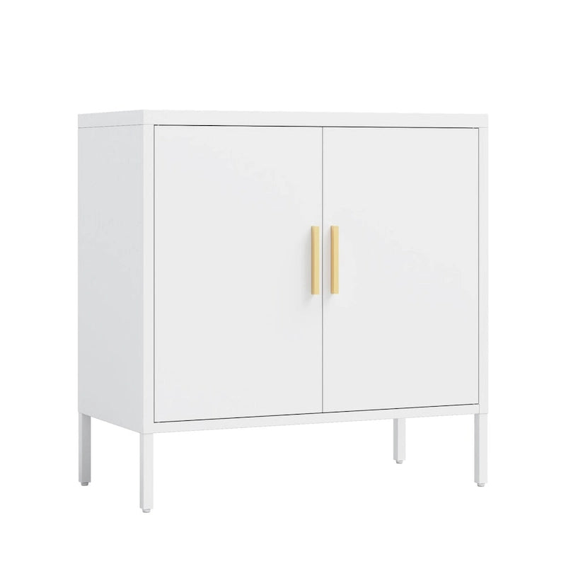 Metal Storage Cabinet with 2 Doors and 2 Adjustable Shelves