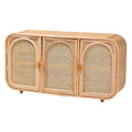 Bohemian Natural Rattan 3-Door Storage Cabinet