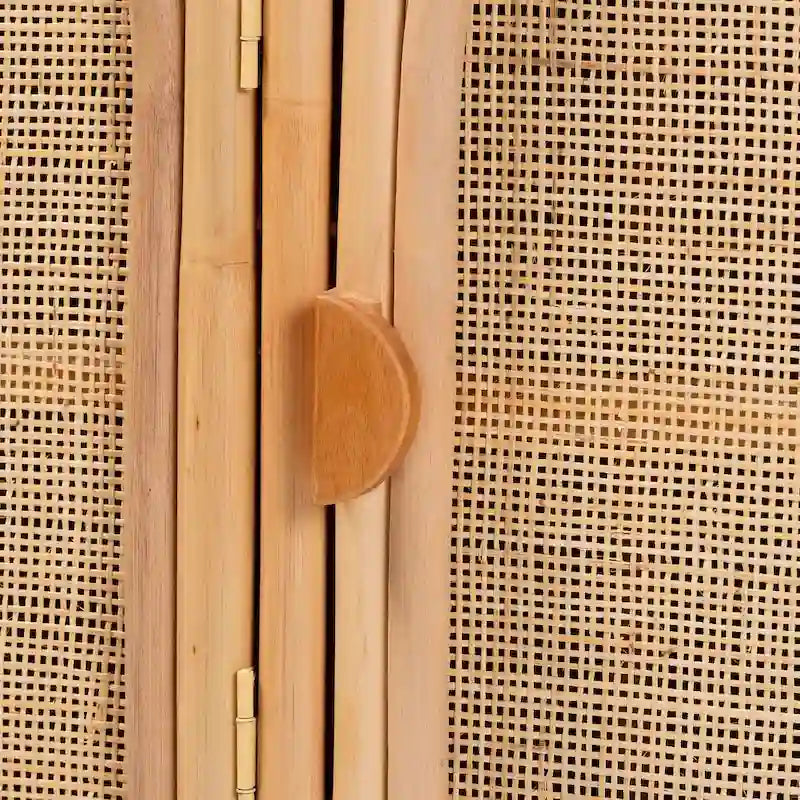 Bohemian Natural Rattan 3-Door Storage Cabinet
