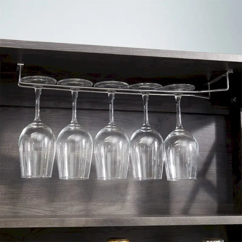 Coffee Bar Cabinet with Microwave Stand & Metal Frame