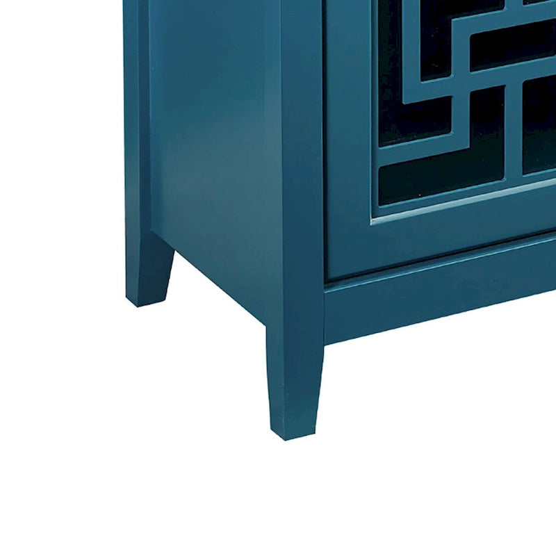 Vintage Style Wooden Sideboard, Teal Blue