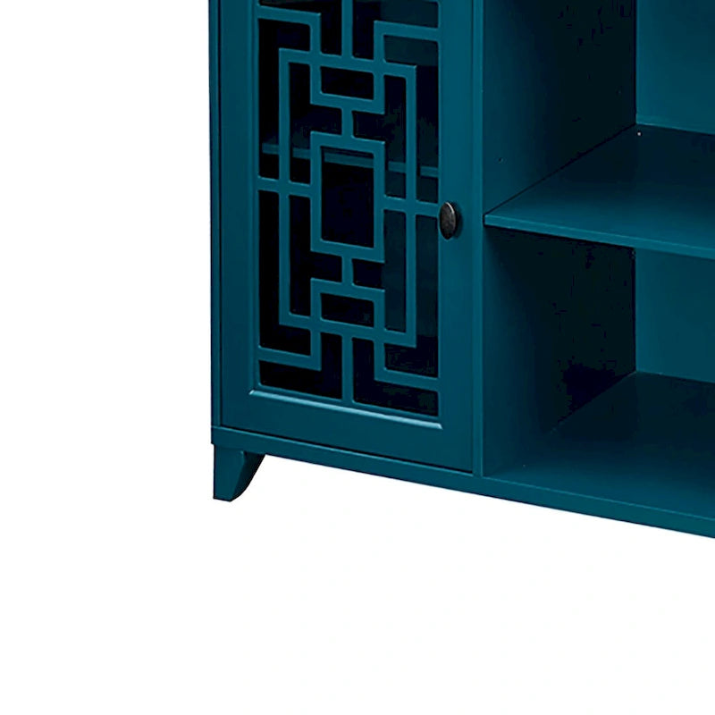 Vintage Style Wooden Sideboard, Teal Blue