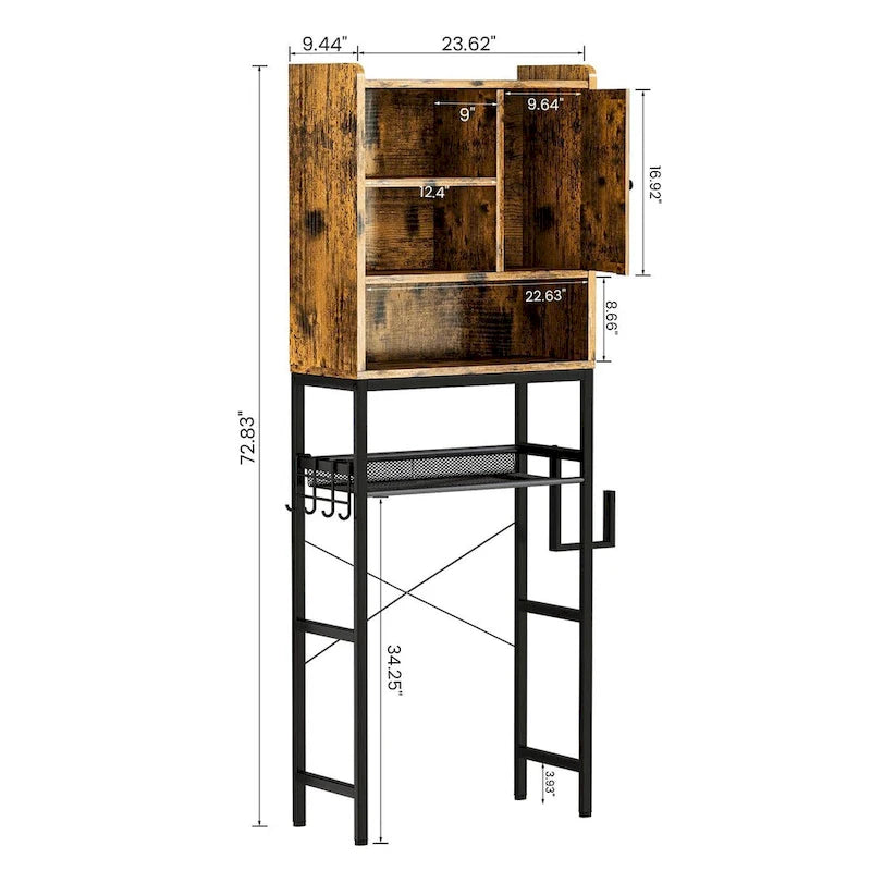 Over The Toilet Storage, 4-Tier Space Saver Organizer Rack, Bathroom Organizer Over Toilet