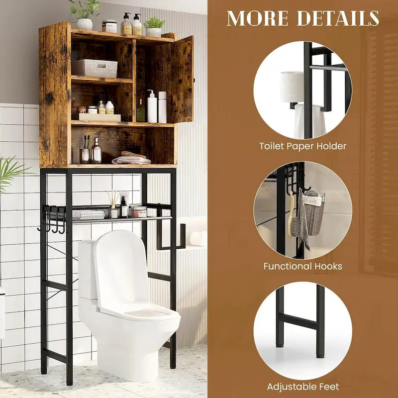 Over The Toilet Storage, 4-Tier Space Saver Organizer Rack, Bathroom Organizer Over Toilet