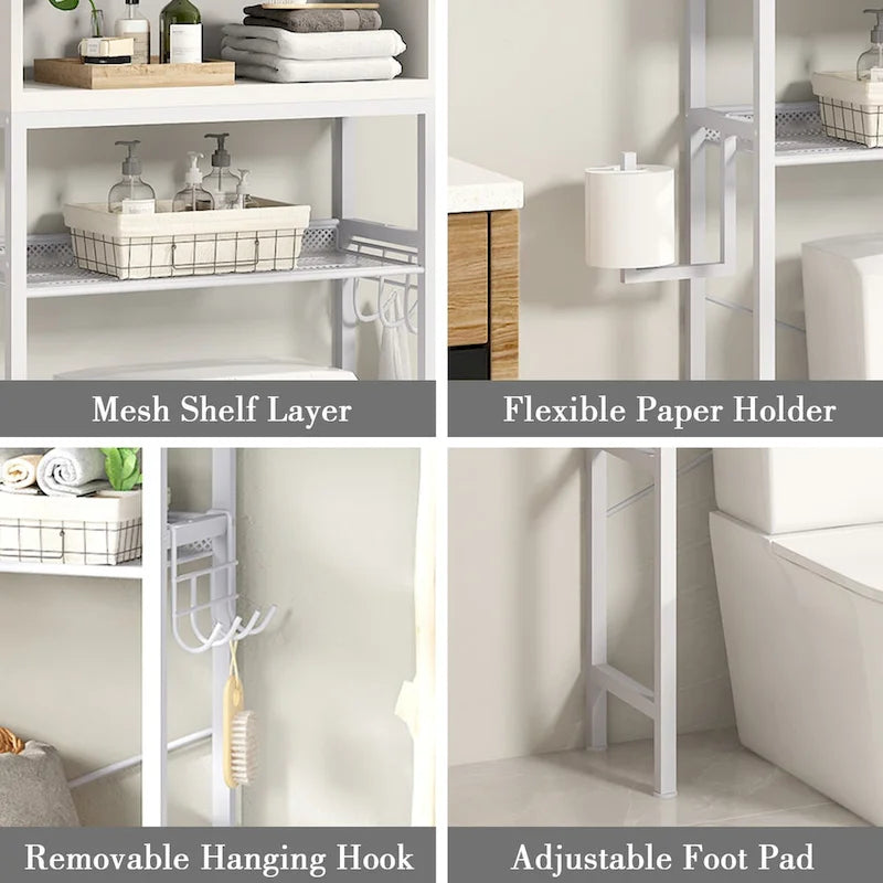 Over The Toilet Storage, 4-Tier Space Saver Organizer Rack, Bathroom Organizer Over Toilet