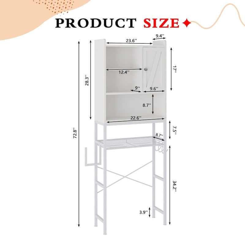 Over The Toilet Storage, 4-Tier Space Saver Organizer Rack, Bathroom Organizer Over Toilet