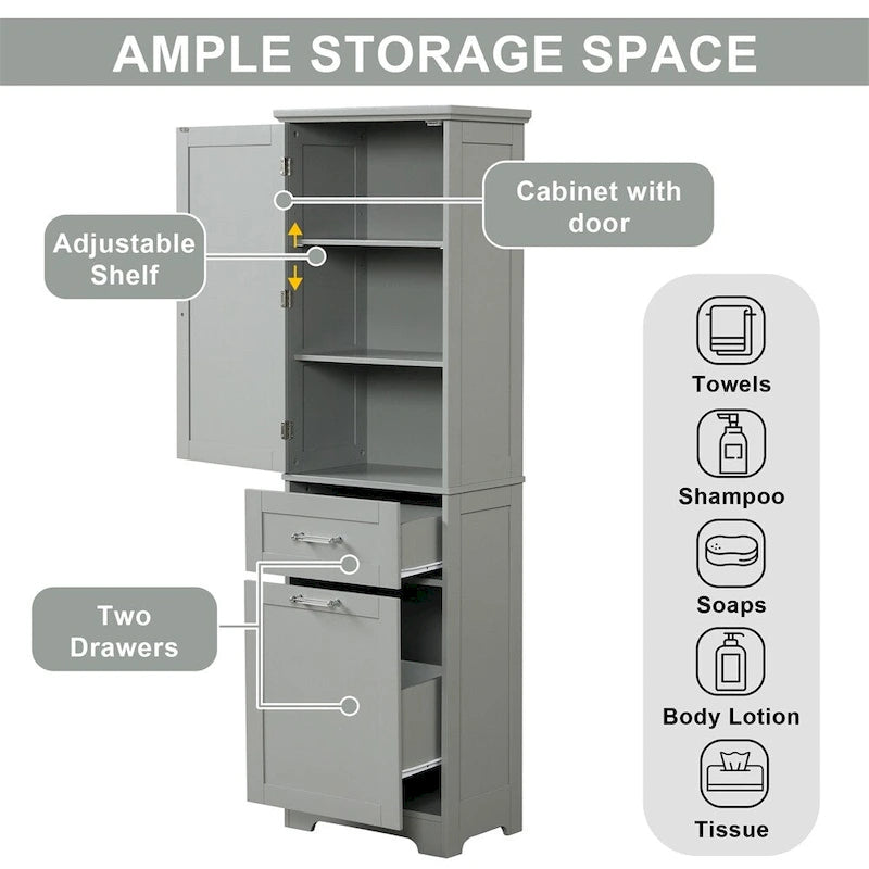 Freestanding Bathroom Storage Cabinet with Drawers