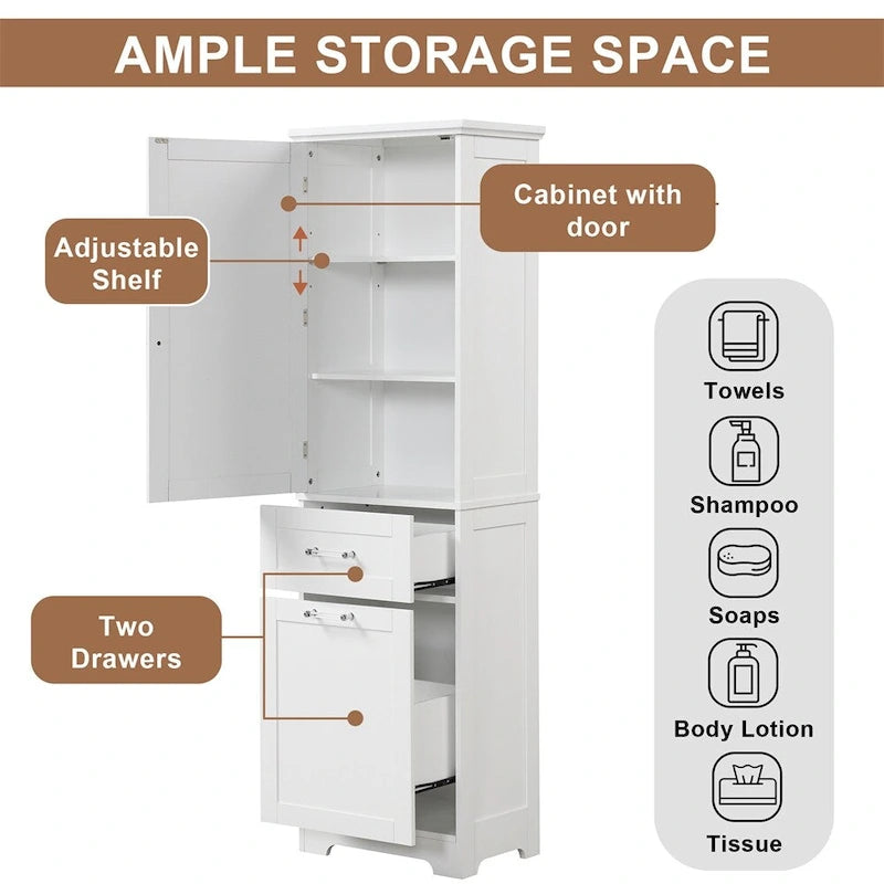 Freestanding Bathroom Storage Cabinet with Drawers