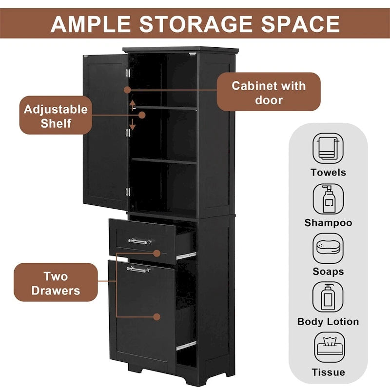 Freestanding Bathroom Storage Cabinet with Drawers